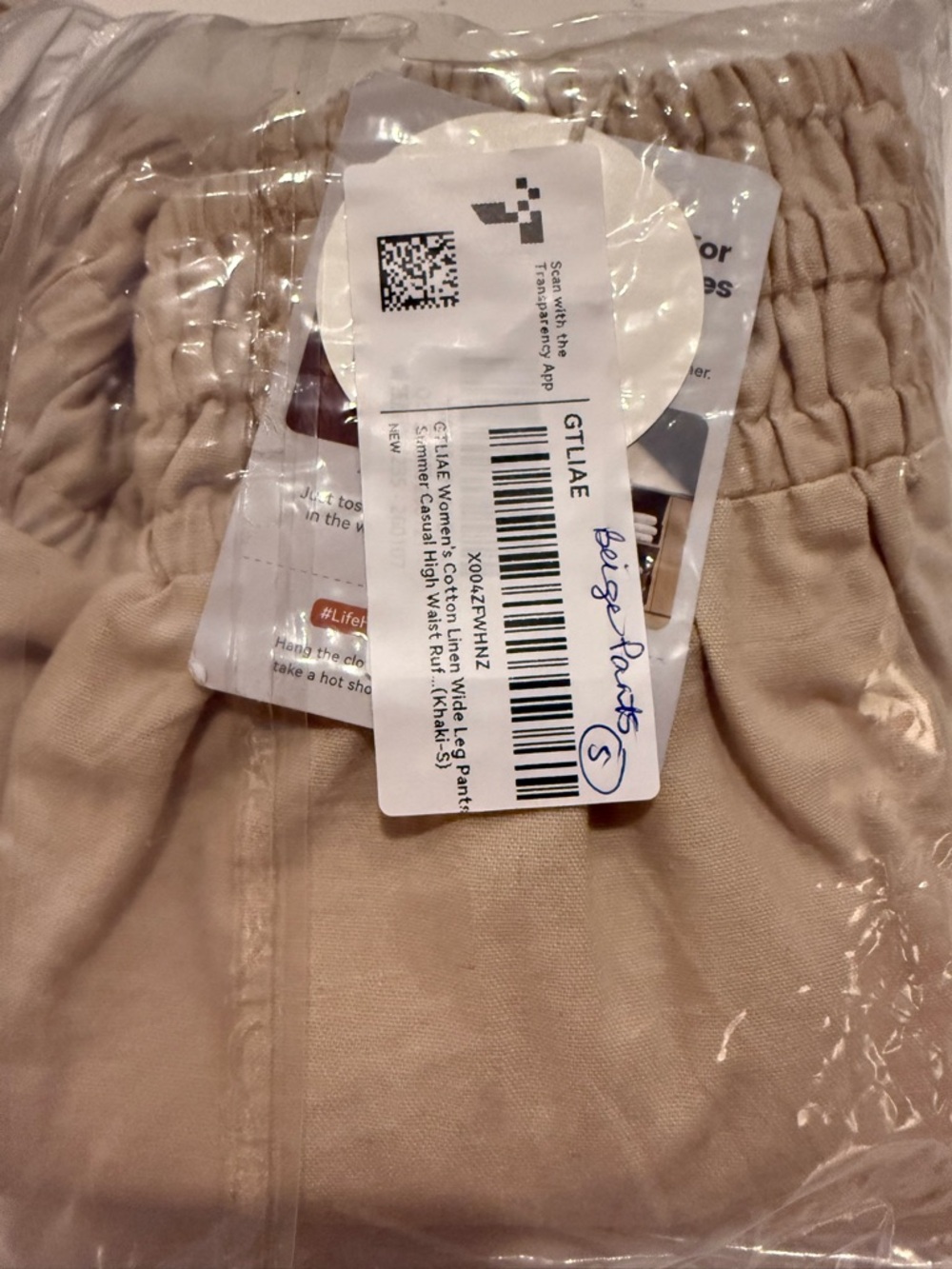 NWT Beige Linen Blend Pants-S - Picture 15 of 17